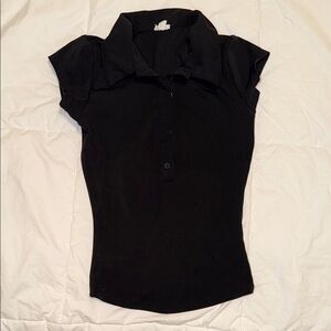 Garage Black Button Down Women's Top